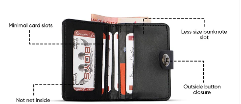 Mini Button Closure Wallet